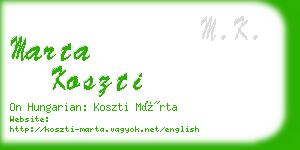 marta koszti business card